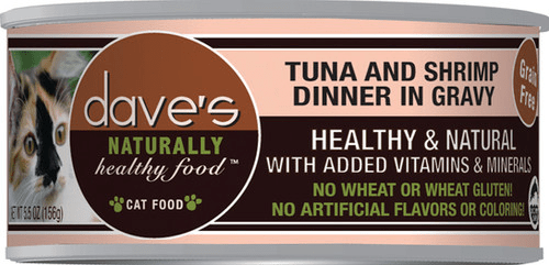 Dave's Naturally Healthy Grain Free Tuna & Shrimp Dinner In Gravy